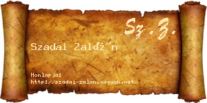 Szadai Zalán névjegykártya
